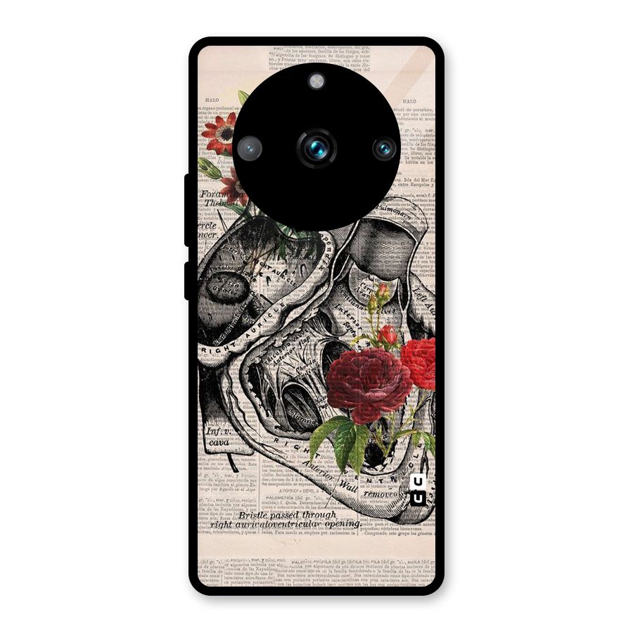 Heart Newspaper Glass Back Case for Realme Narzo 60 Pro