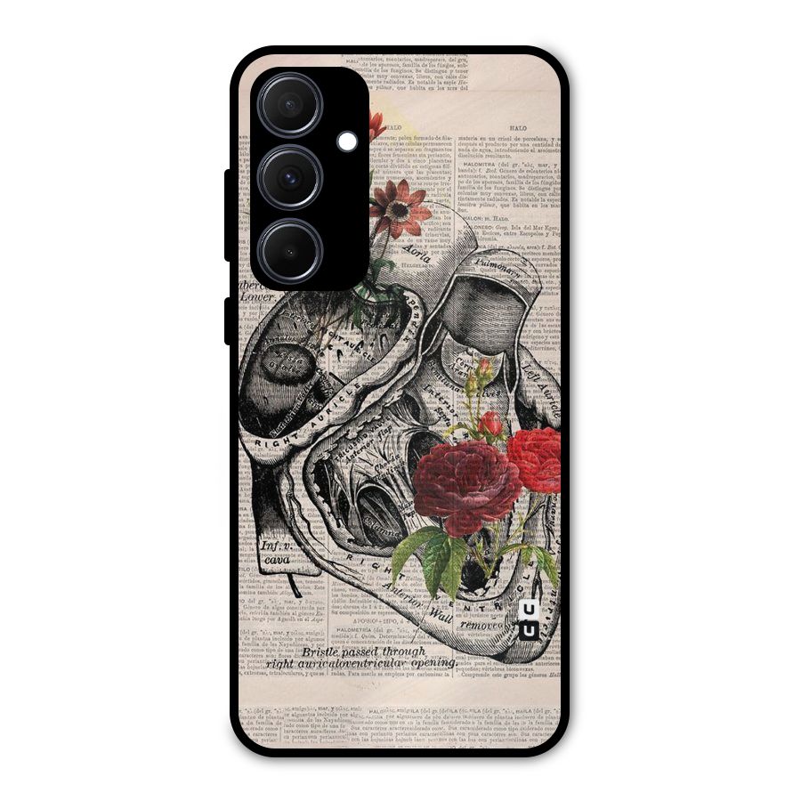 Heart Newspaper Metal Back Case for Galaxy A35
