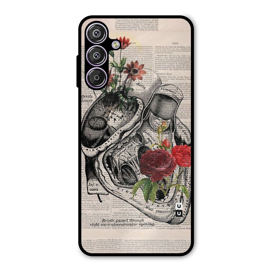Heart Newspaper Metal Back Case for Galaxy F15