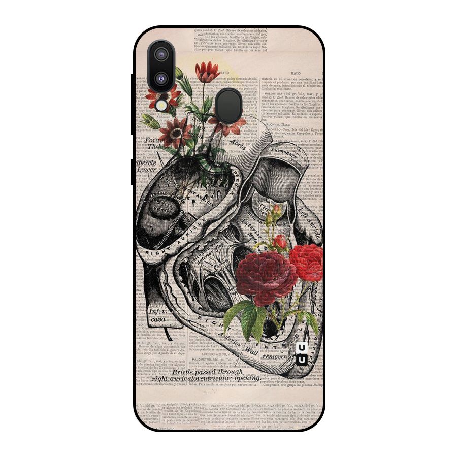 Heart Newspaper Metal Back Case for Galaxy M20