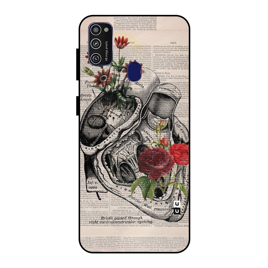 Heart Newspaper Metal Back Case for Galaxy M30s
