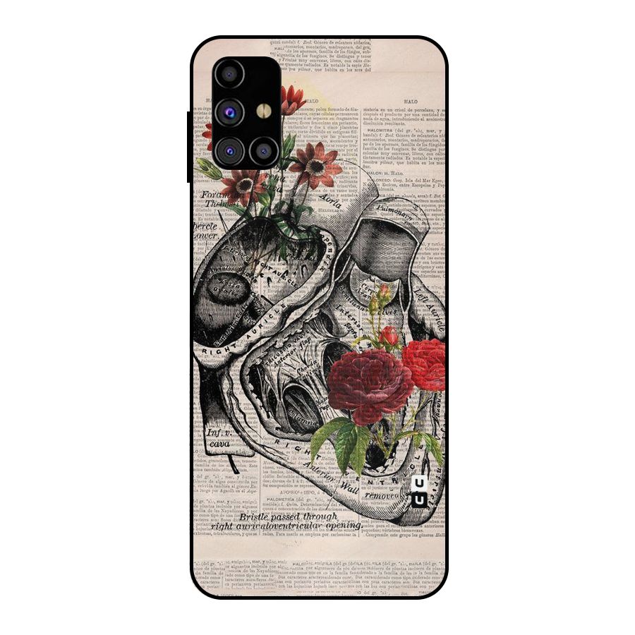 Heart Newspaper Metal Back Case for Galaxy M31s