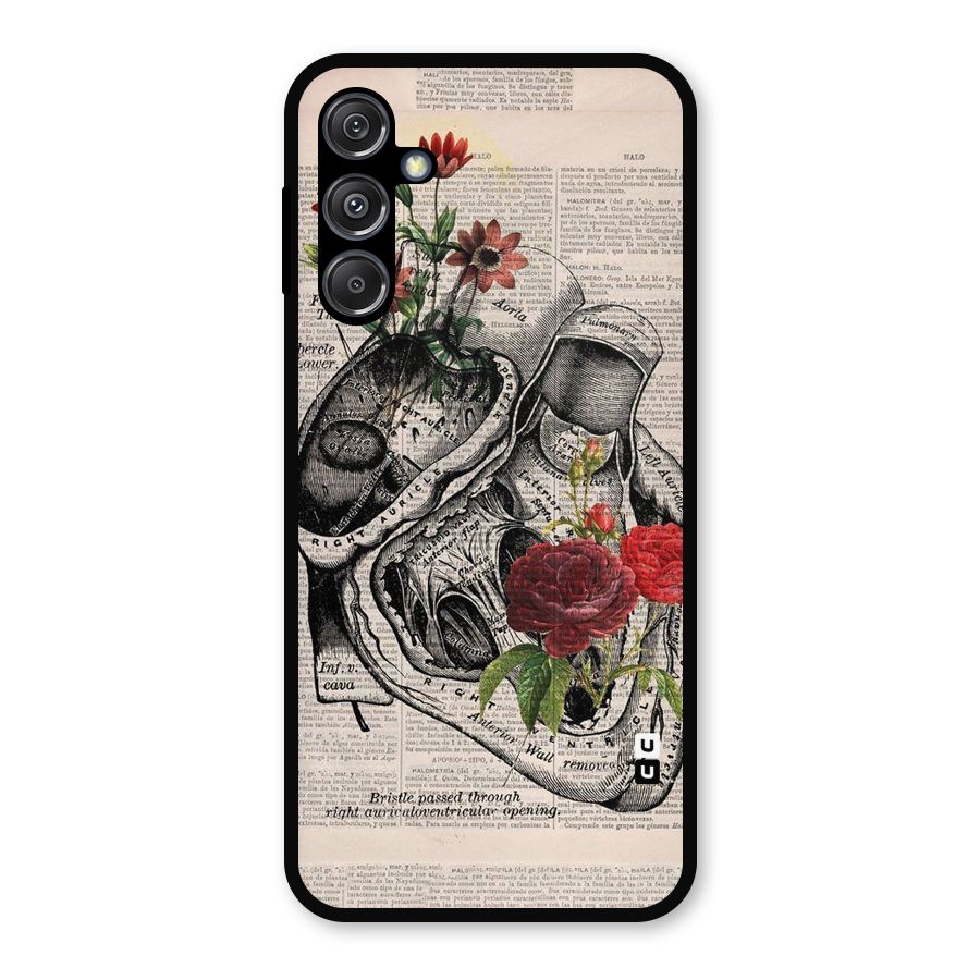 Heart Newspaper Metal Back Case for Galaxy M34 5G