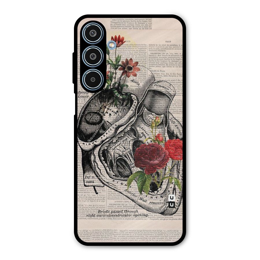 Heart Newspaper Metal Back Case for Galaxy M35