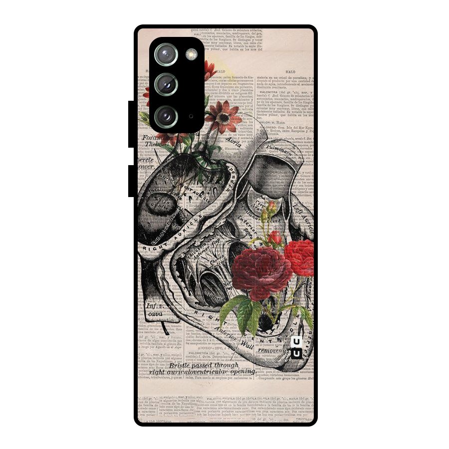 Heart Newspaper Metal Back Case for Galaxy Note 20