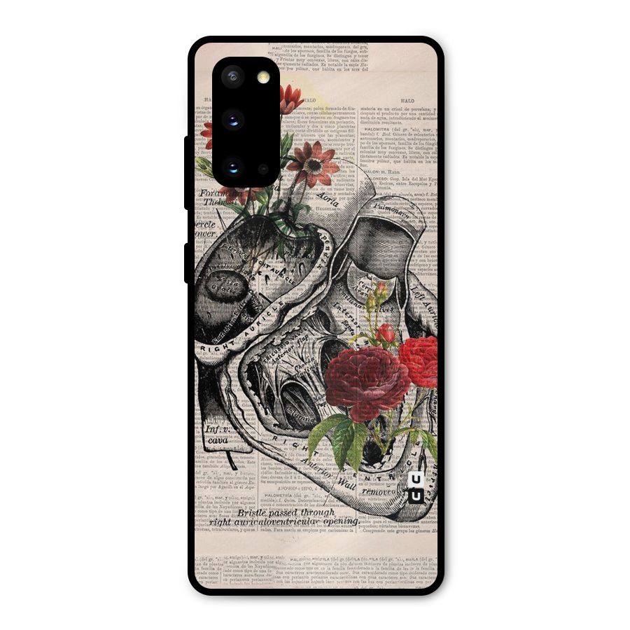 Heart Newspaper Metal Back Case for Galaxy S20