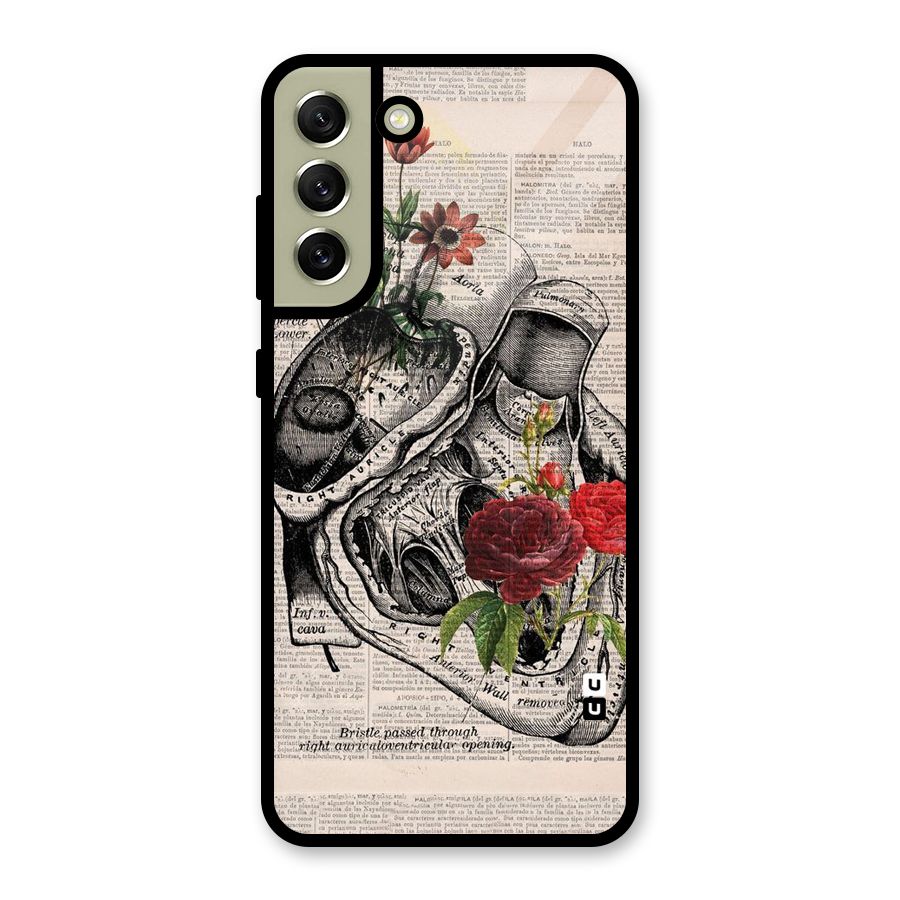 Heart Newspaper Metal Back Case for Galaxy S21 FE 5G (2023)