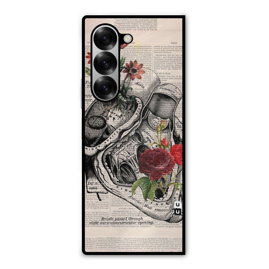 Heart Newspaper Metal Back Case for Galaxy Z Fold6