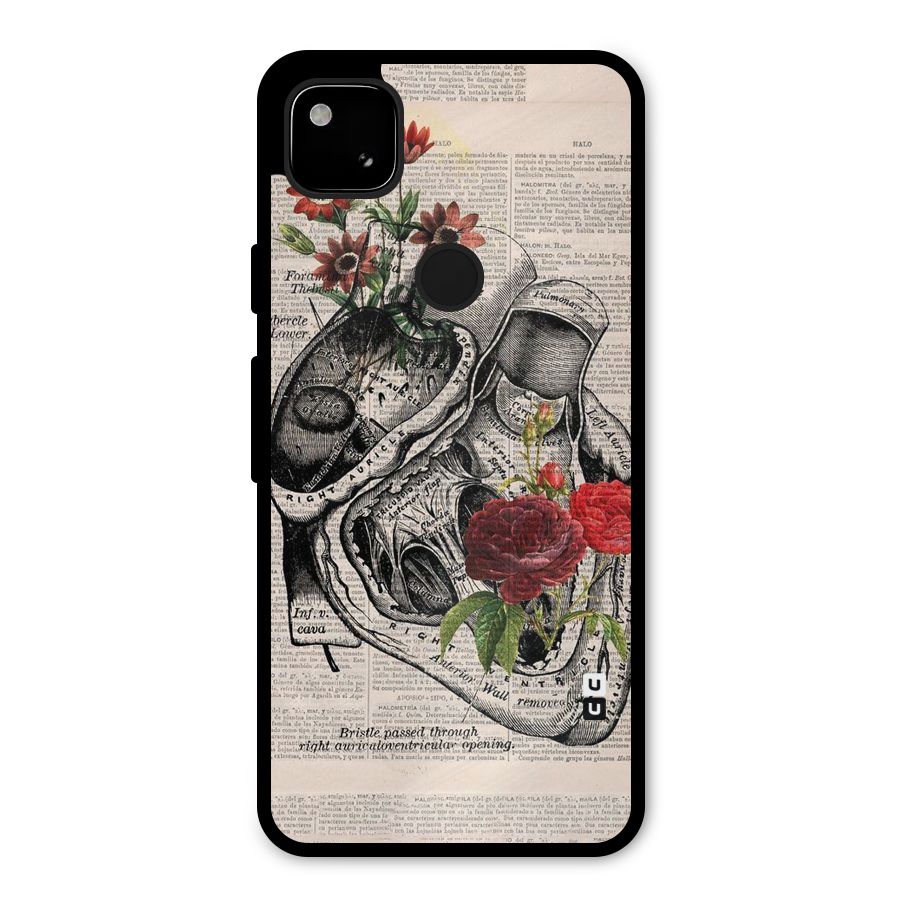 Heart Newspaper Metal Back Case for Google Pixel 4a