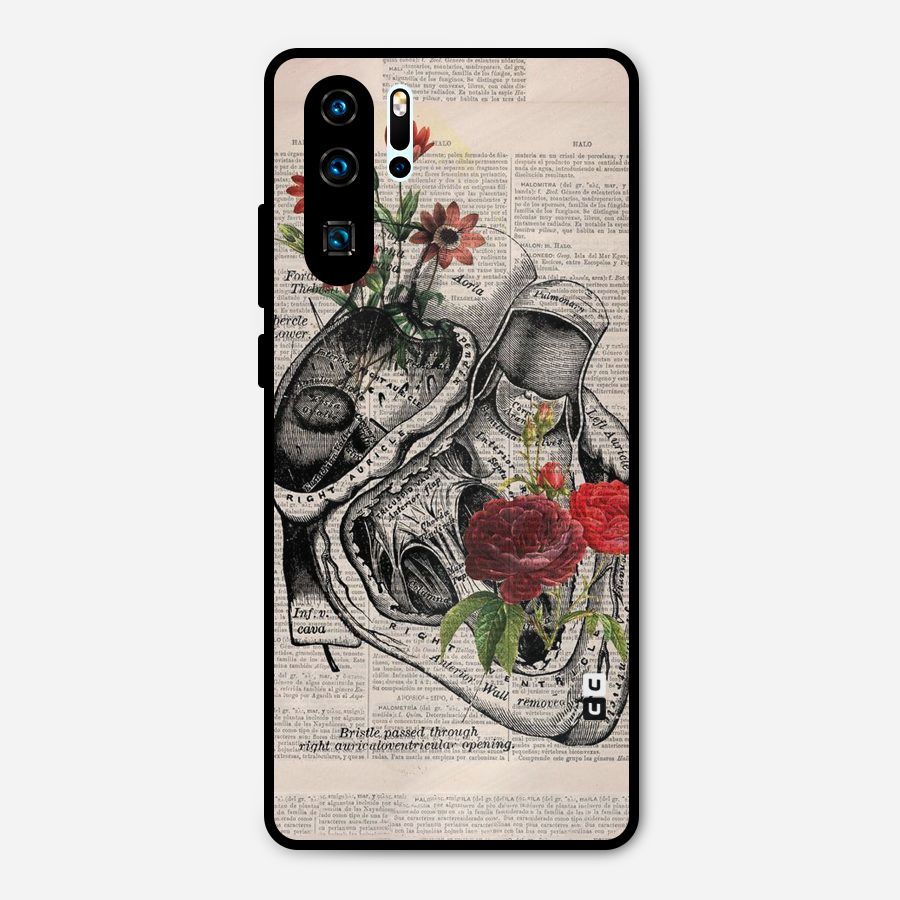 Heart Newspaper Metal Back Case for Huawei P30 Pro