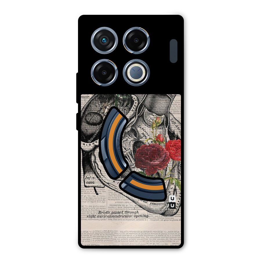 Heart Newspaper Metal Back Case for Infinix GT 20 Pro