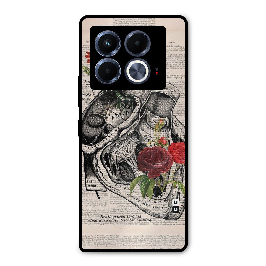Heart Newspaper Metal Back Case for Infinix Note 40 5G