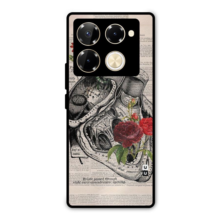 Heart Newspaper Metal Back Case for Infinix Note 40 Pro