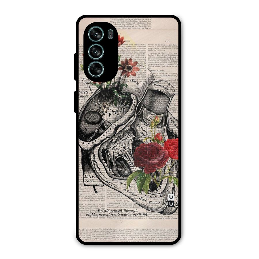 Heart Newspaper Metal Back Case for Moto G62