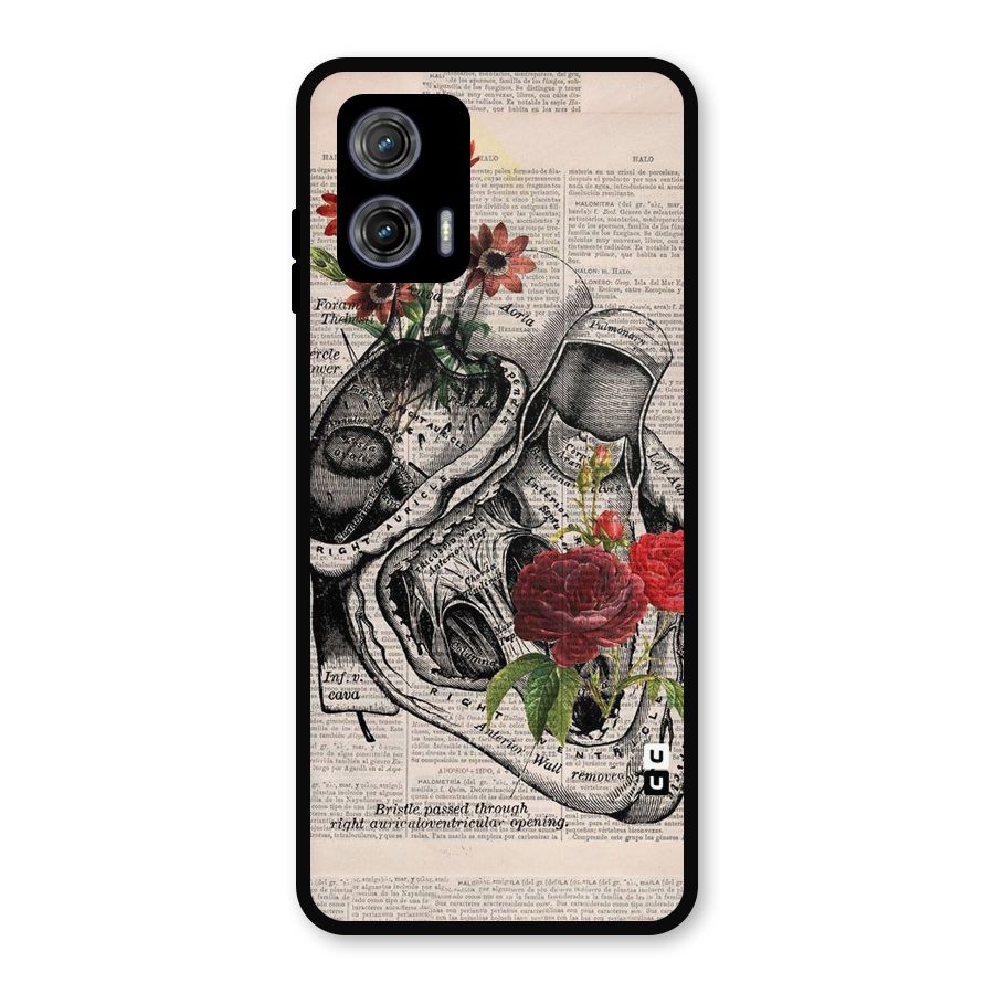 Heart Newspaper Metal Back Case for Moto G73