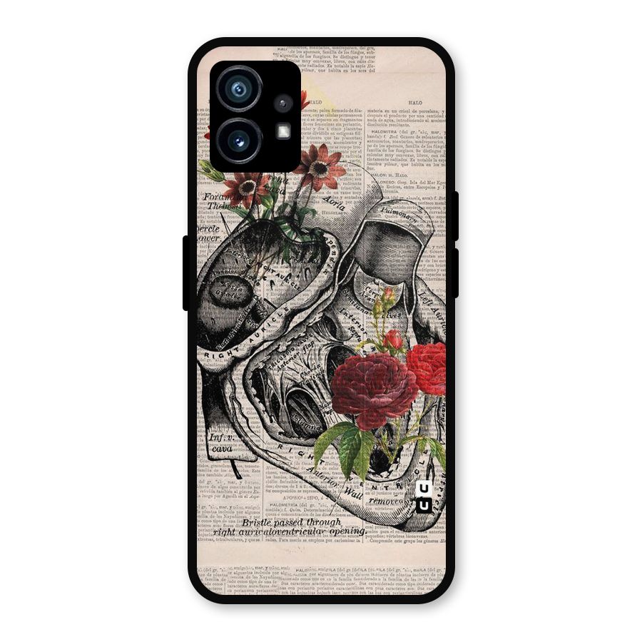 Heart Newspaper Metal Back Case for Nothing Phone 1