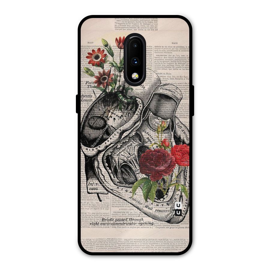 Heart Newspaper Metal Back Case for OnePlus 7