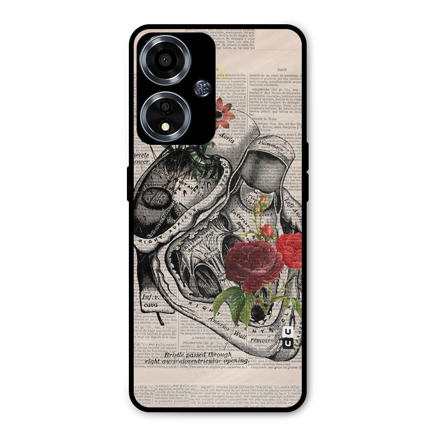 Heart Newspaper Metal Back Case for Oppo A59
