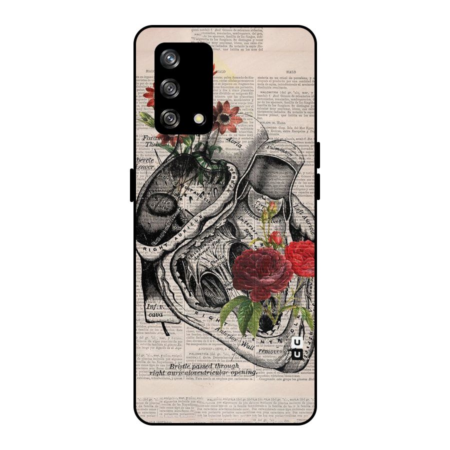 Heart Newspaper Metal Back Case for Oppo F19