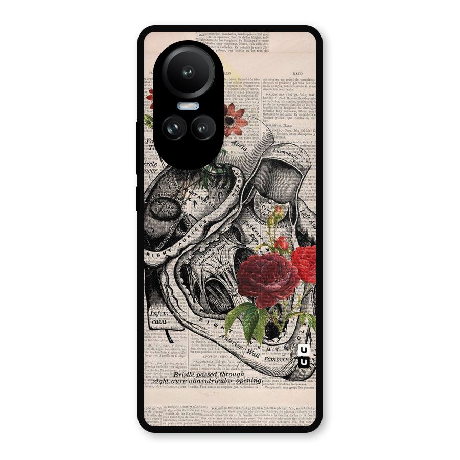Heart Newspaper Metal Back Case for Oppo Reno10 Pro