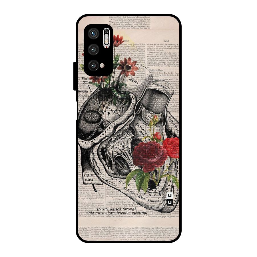 Heart Newspaper Metal Back Case for Poco M3 Pro 5G