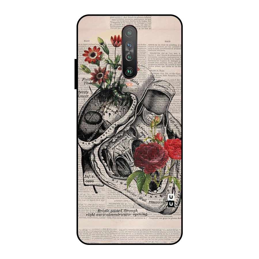 Heart Newspaper Metal Back Case for Poco X2