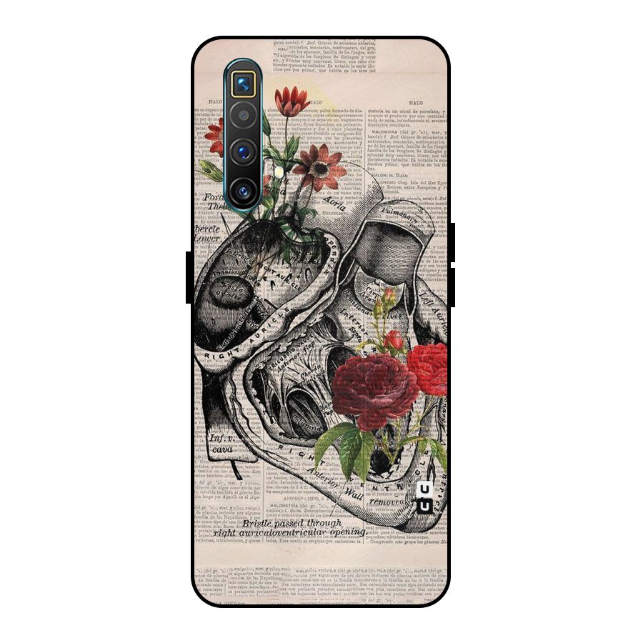 Heart Newspaper Metal Back Case for Realme X3 SuperZoom