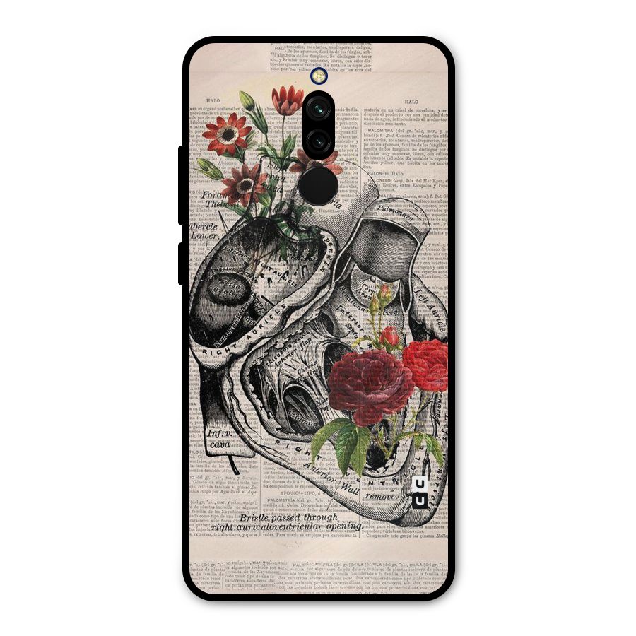 Heart Newspaper Metal Back Case for Redmi 8