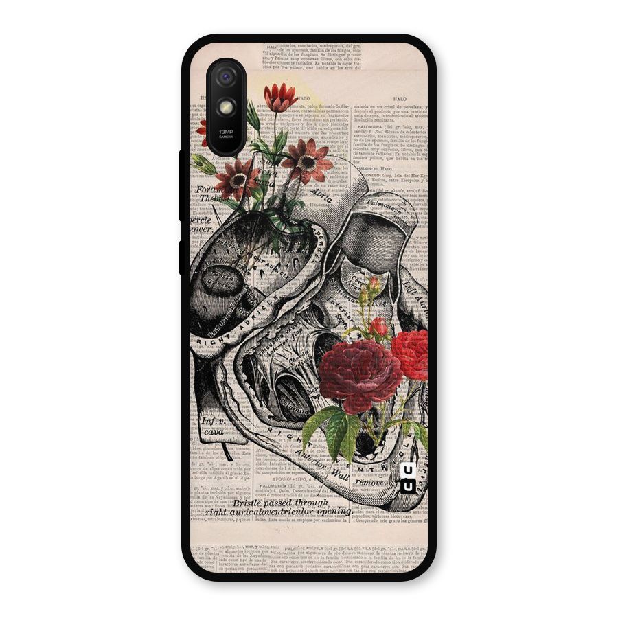 Heart Newspaper Metal Back Case for Redmi 9a