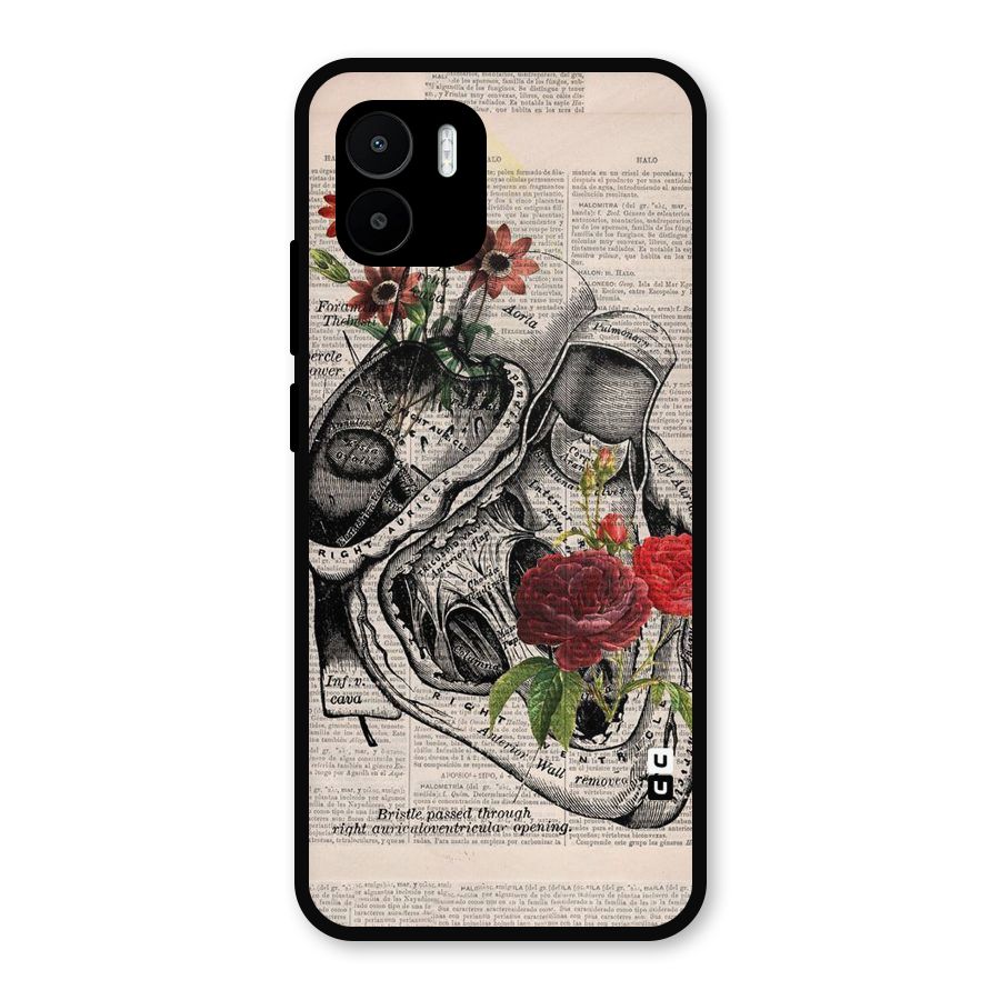 Heart Newspaper Metal Back Case for Redmi A2