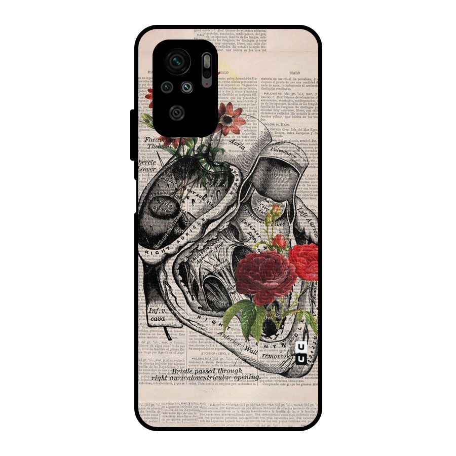 Heart Newspaper Metal Back Case for Redmi Note 10S