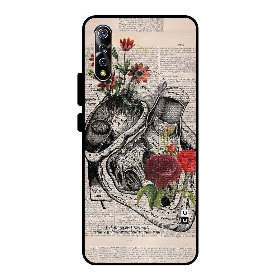 Heart Newspaper Metal Back Case for Vivo S1