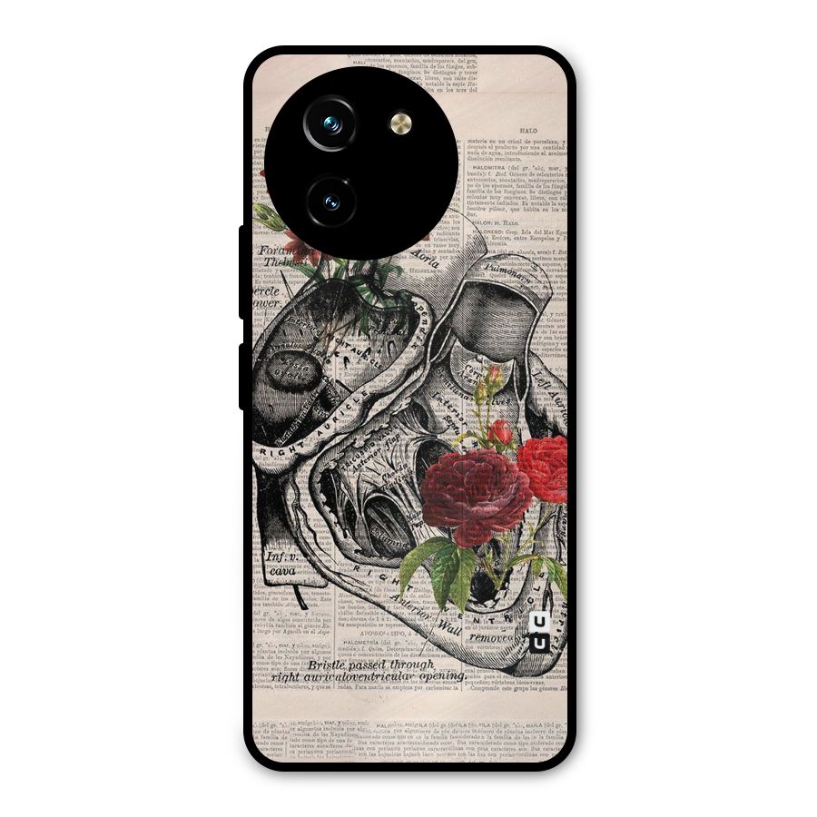 Heart Newspaper Metal Back Case for Vivo T3x