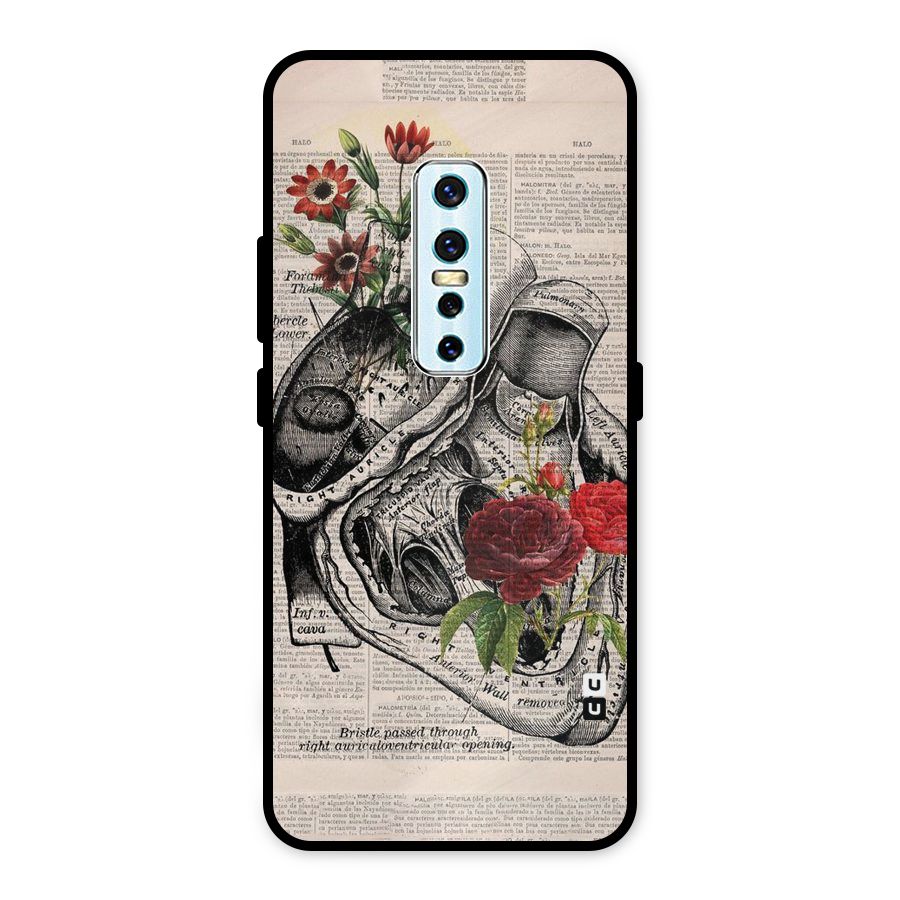 Heart Newspaper Metal Back Case for Vivo V17 Pro