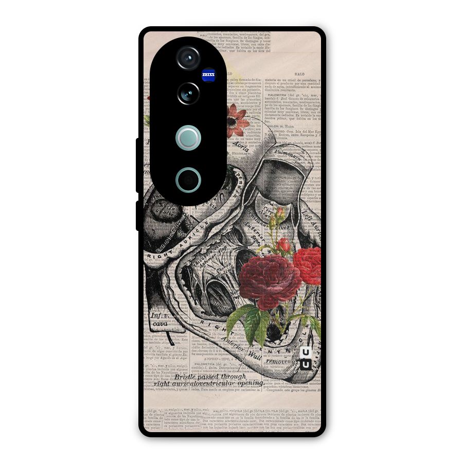 Heart Newspaper Metal Back Case for Vivo V40