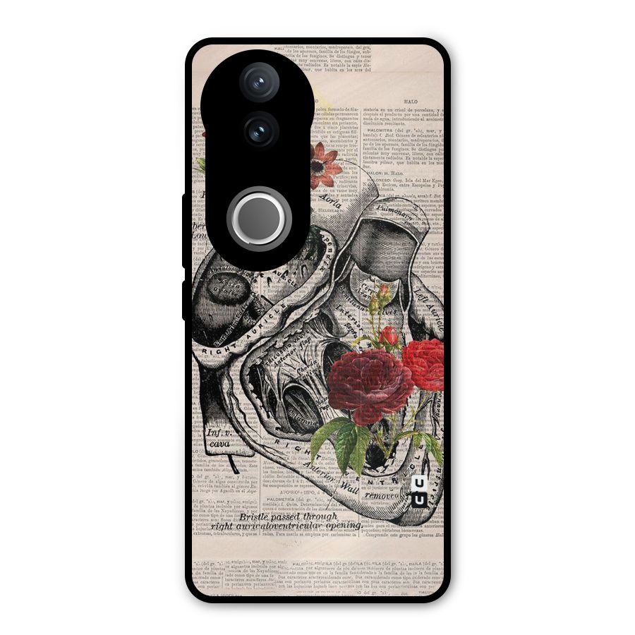 Heart Newspaper Metal Back Case for Vivo V50e