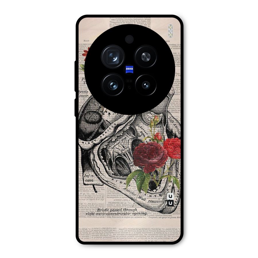 Heart Newspaper Metal Back Case for Vivo X200 Pro