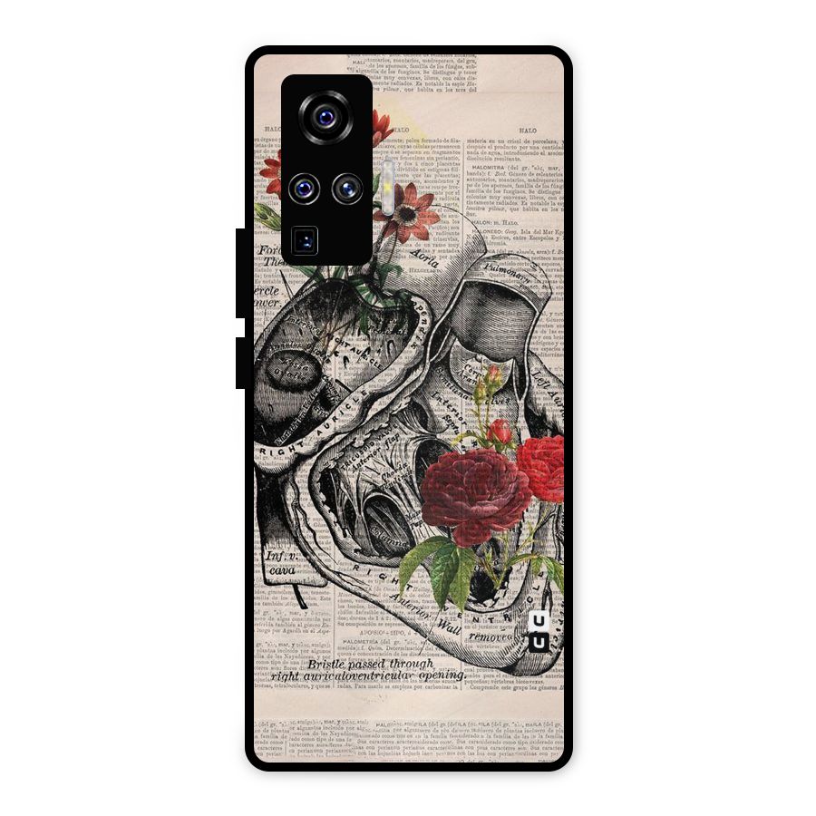 Heart Newspaper Metal Back Case for Vivo X50 Pro