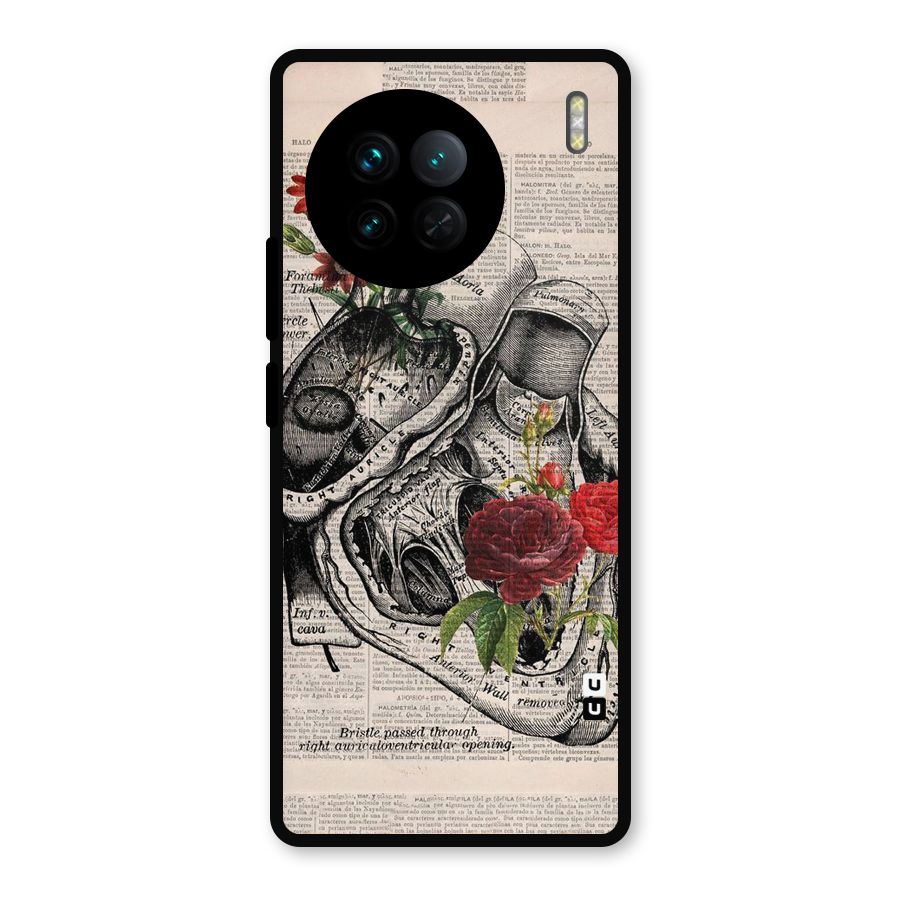 Heart Newspaper Metal Back Case for Vivo X90