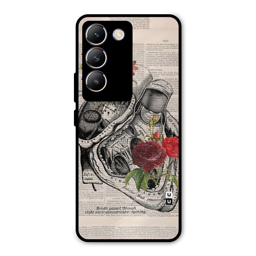 Heart Newspaper Metal Back Case for Vivo Y200e