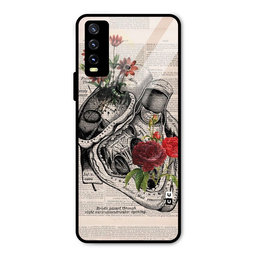 Heart Newspaper Metal Back Case for Vivo Y20 2021