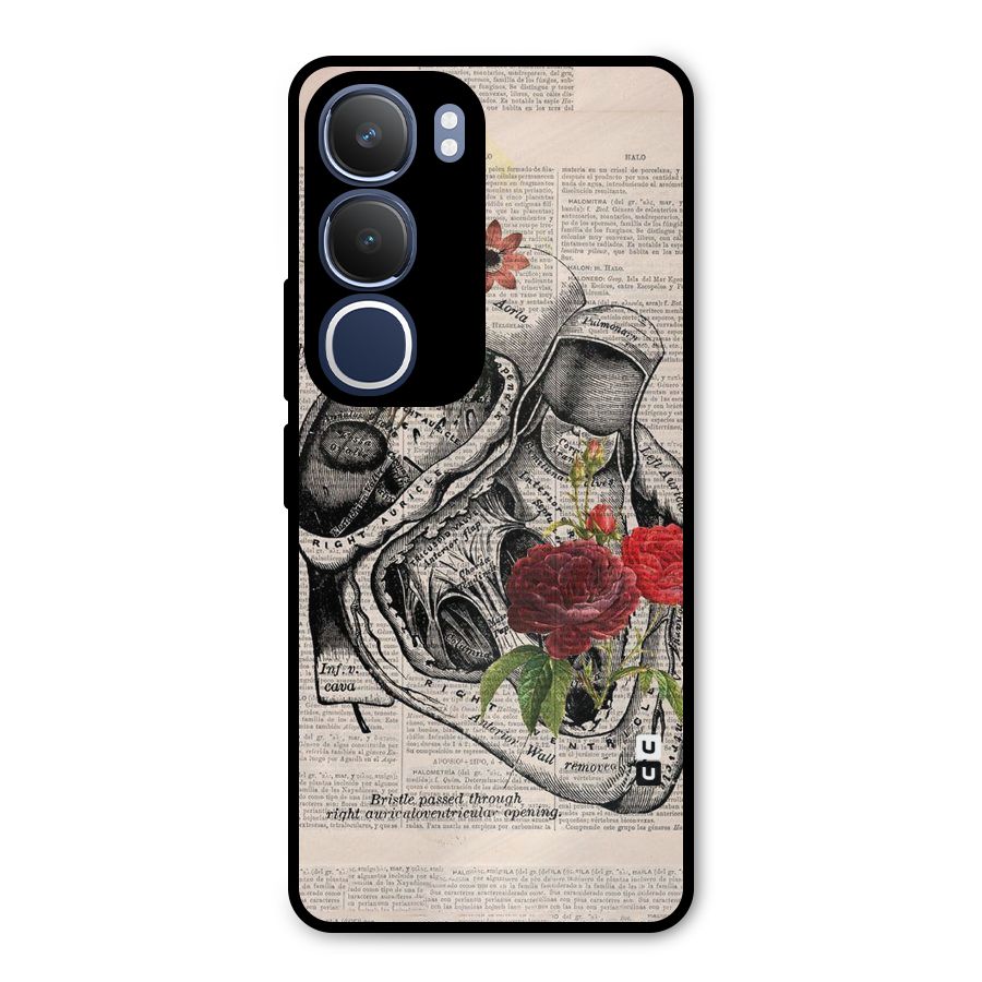 Heart Newspaper Metal Back Case for Vivo Y29