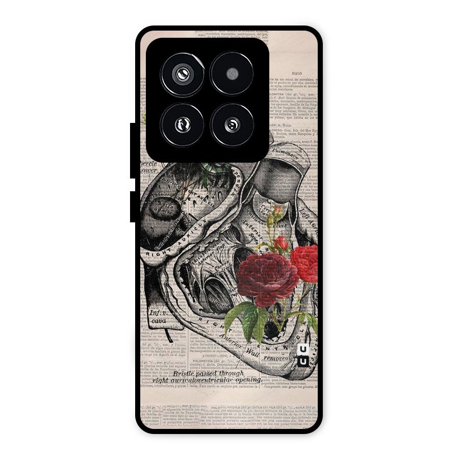 Heart Newspaper Metal Back Case for Xiaomi 14 Pro