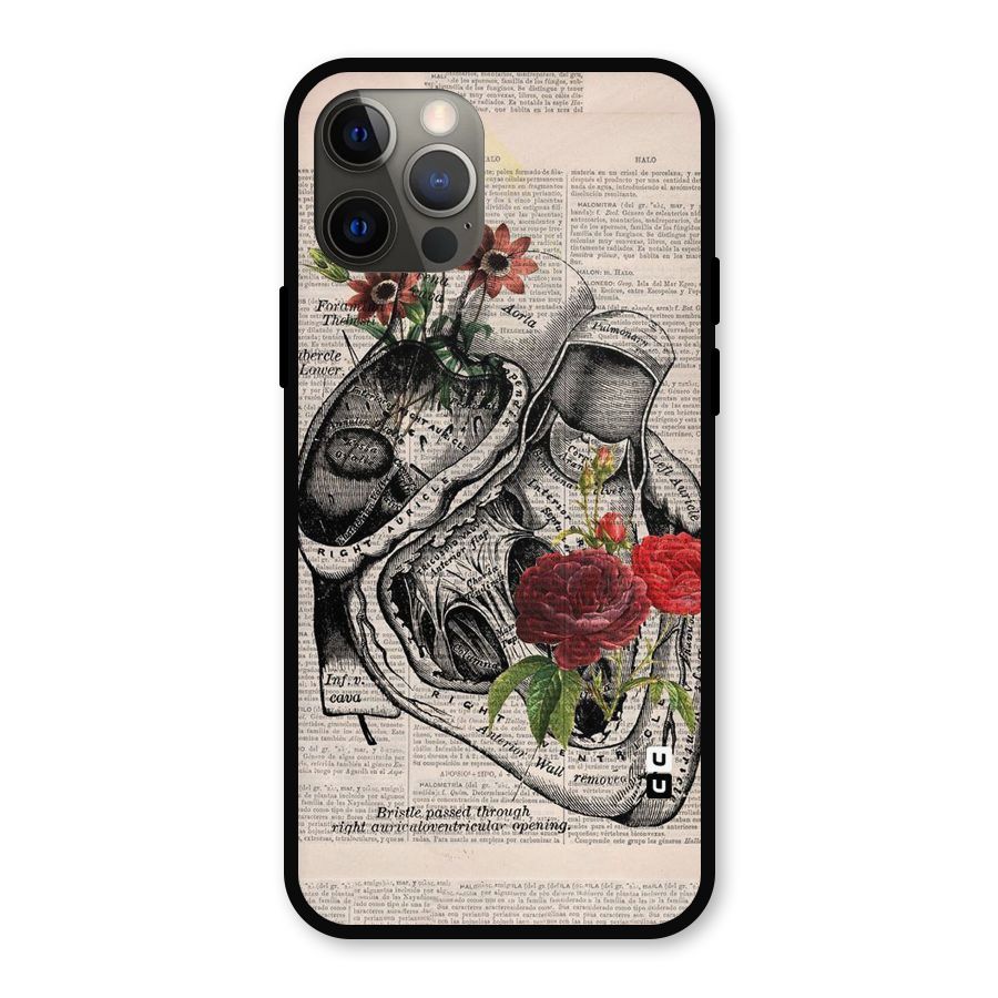 Heart Newspaper Metal Back Case for iPhone 12 Pro
