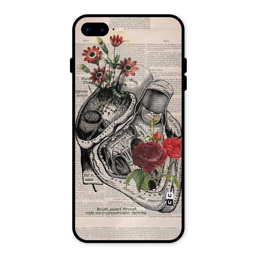 Heart Newspaper Metal Back Case for iPhone 8 Plus