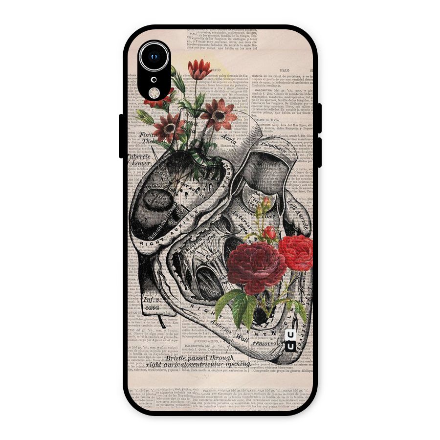 Heart Newspaper Metal Back Case for iPhone XR