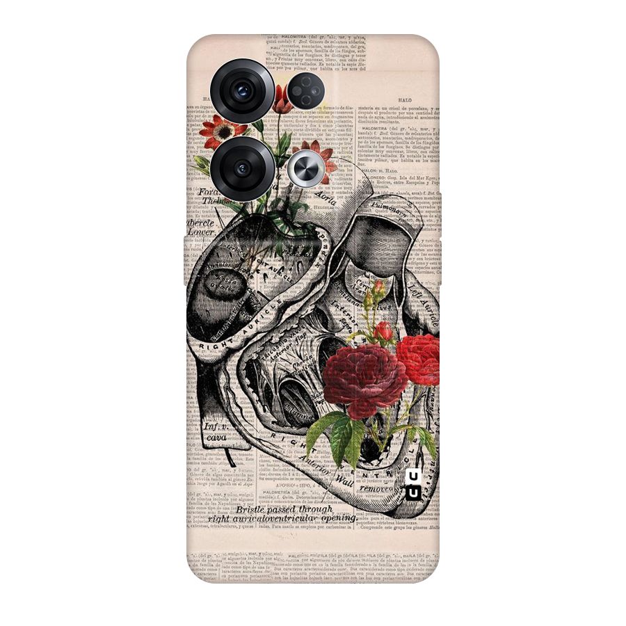 Heart Newspaper Original Polycarbonate Back Case for Oppo Reno8 Pro 5G