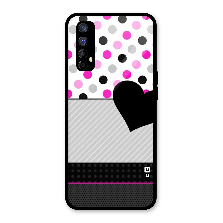 Heart Polka Stripes Glass Back Case for Realme 7