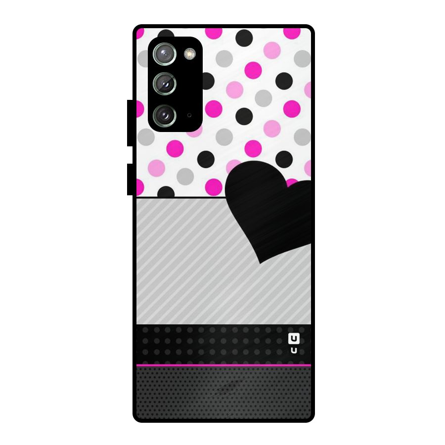 Heart Polka Stripes Metal Back Case for Galaxy Note 20
