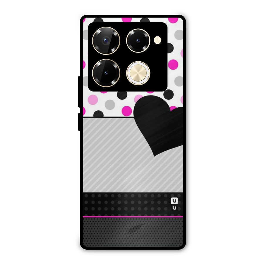Heart Polka Stripes Metal Back Case for Infinix Note 40 Pro Plus